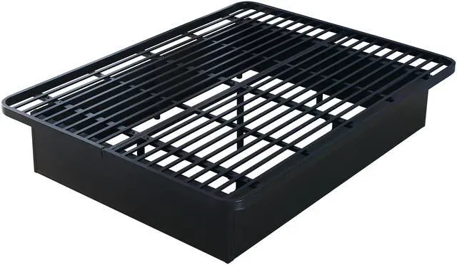 Alt view image 6 of 7 - Modern Style Heavy Duty Queen Size Platform Bed Frame Made With Metal And16 Inch Height In Black