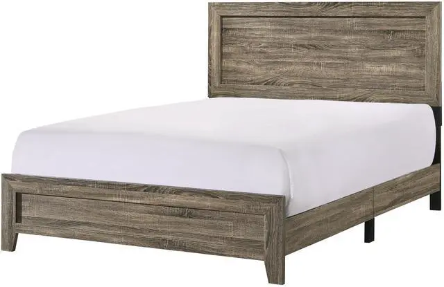 Alt view image 2 of 5 - Grey Finish Fabric 1Pc Queen Size Panel Bed Beautiful Wooden Bedroom Furniture Contemporary Style