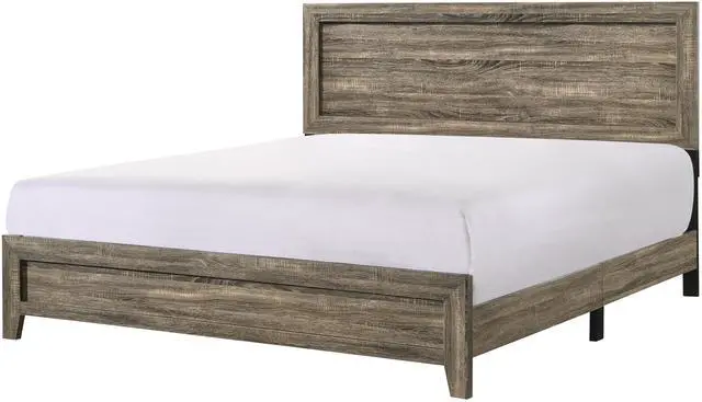 Alt view image 2 of 5 - Grey Finish Fabric 1Pc King Size Panel Bed Beautiful Wooden Bedroom Furniture Contemporary Style