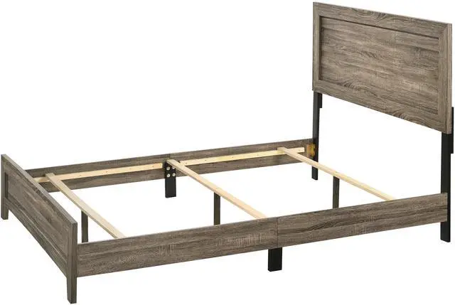 Alt view image 3 of 5 - Grey Finish Fabric 1Pc Queen Size Panel Bed Beautiful Wooden Bedroom Furniture Contemporary Style