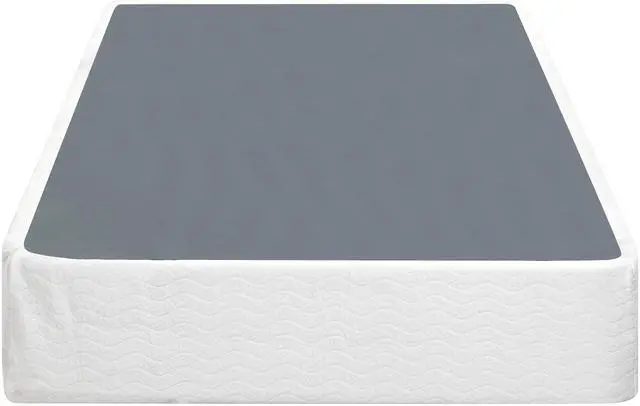 Alt view image 4 of 7 - Twin Mattress Foundation 1Pc Black Metal Frame With Textured Fabric Cover