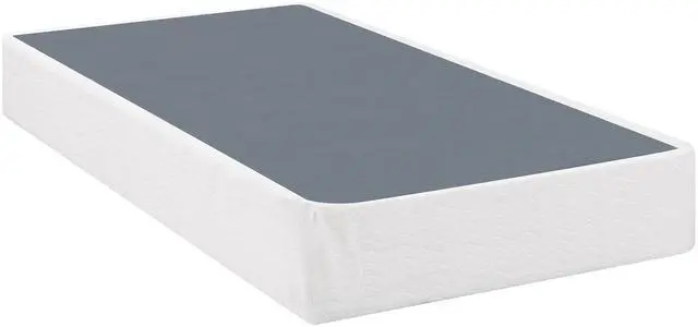 Alt view image 5 of 7 - Twin Mattress Foundation 1Pc Black Metal Frame With Textured Fabric Cover