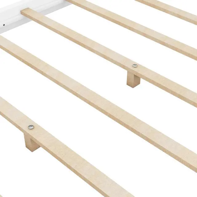 Alt view image 6 of 7 - Queen Size Canopy Platform Bed With Support Legs,White