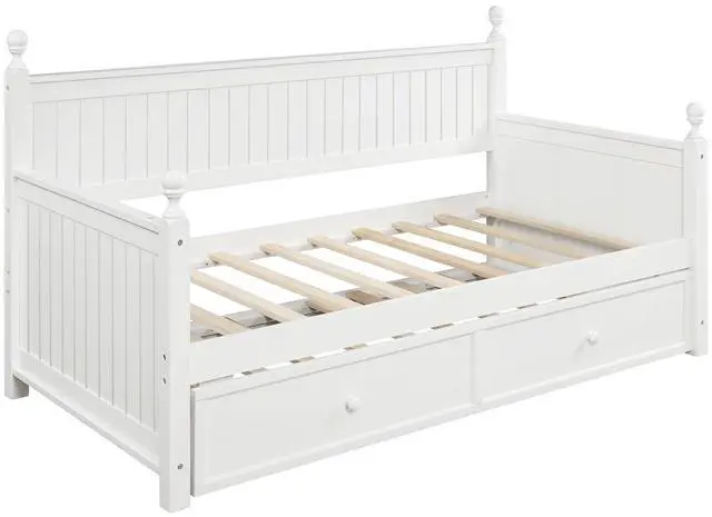 Main image of Twin Size Wood Daybed With Twin Size Trundle (White)