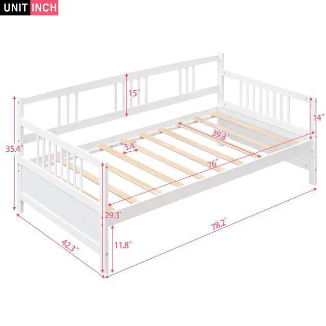 Alt view image 3 of 7 - Modern Solid Wood Daybed, Multifunctional, Twin Size, White (Previous Sku: Wf191899Aak)