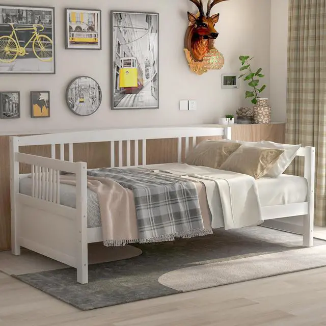 Alt view image 4 of 7 - Modern Solid Wood Daybed, Multifunctional, Twin Size, White (Previous Sku: Wf191899Aak)