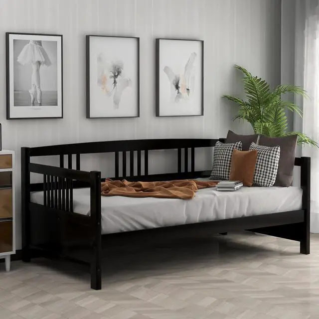 Alt view image 2 of 7 - Modern Solid Wood Daybed, Multifunctional, Twin Size, Espresso (Previous Sku: Wf191899Aap)