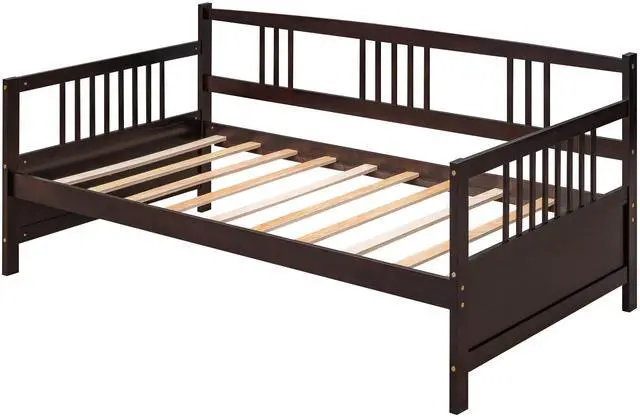 Main image of Modern Solid Wood Daybed, Multifunctional, Twin Size, Espresso (Previous Sku: Wf191899Aap)