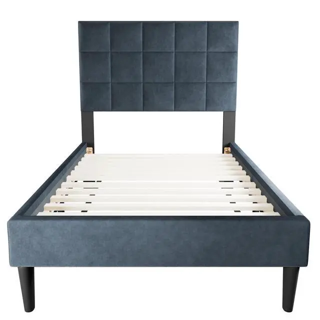 Alt view image 5 of 7 - Luxurious Bed 1Pc Full Size Biscuit Tufting And Adjustable Headboard Charcoal Finish Bedroom Furniture