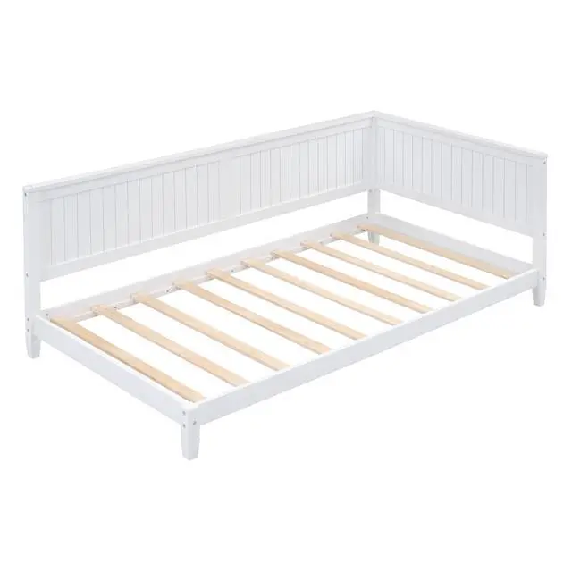 Alt view image 3 of 7 - Twin Size Wood Daybed/Sofa Bed, White
