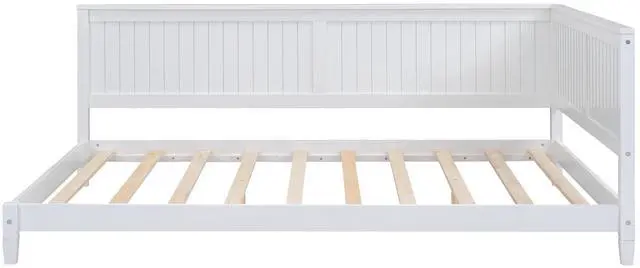 Alt view image 5 of 7 - Full Size Wood Daybed/Sofa Bed, White