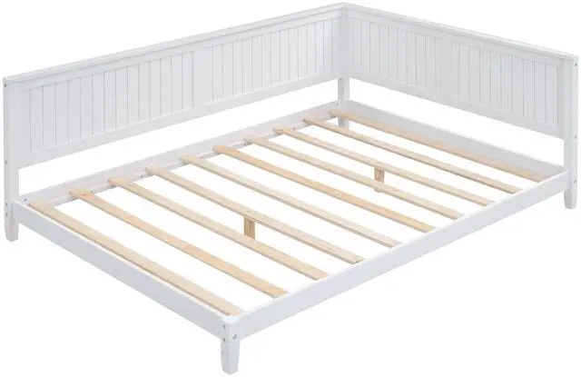 Alt view image 3 of 7 - Full Size Wood Daybed/Sofa Bed, White