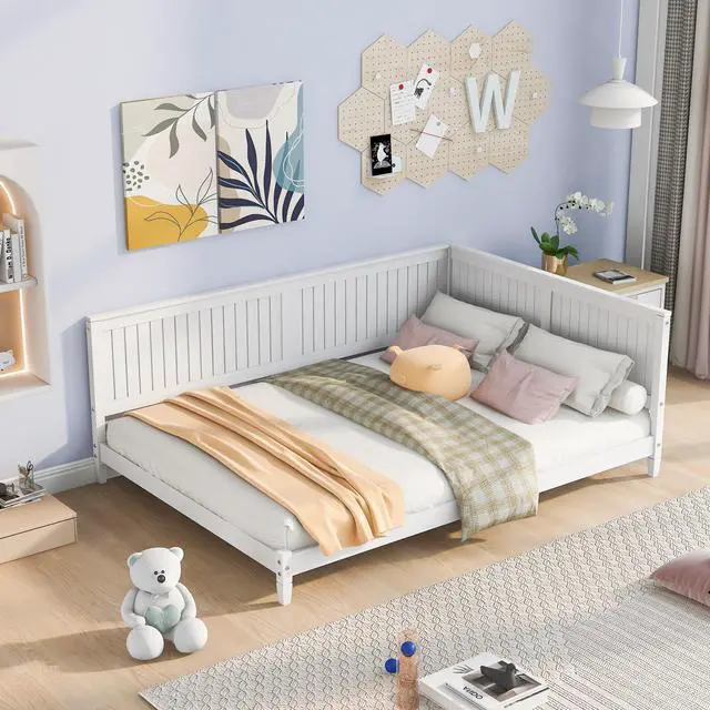 Main image of Full Size Wood Daybed/Sofa Bed, White