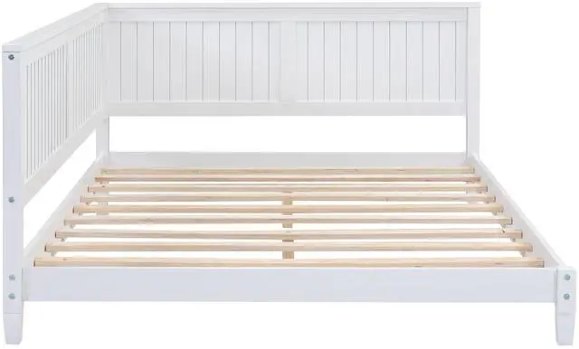 Alt view image 4 of 7 - Full Size Wood Daybed/Sofa Bed, White