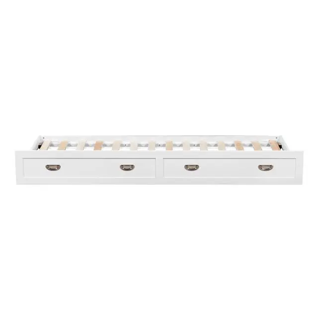 Alt view image 4 of 7 - White Finish Trundle With Casters Movement Bedroom Furniture 1Pc