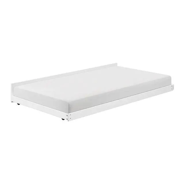 Alt view image 3 of 7 - White Finish Trundle With Casters Movement Bedroom Furniture 1Pc
