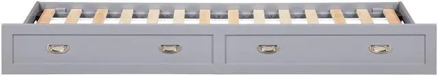 Alt view image 5 of 7 - Gray Finish Trundle With Casters Movement Bedroom Furniture 1Pc
