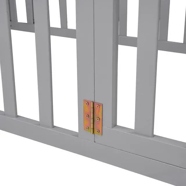 Alt view image 6 of 7 - Twin Size Wood Daybed Frame With Fence, Gray(Old Sku :Wf289661Aae)