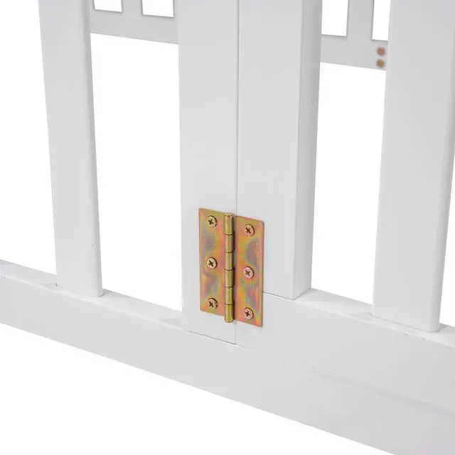Alt view image 5 of 7 - Twin Size Wood Floor Bed Frame With Fence And Door, White(Old Sku :Wf289661Aak)