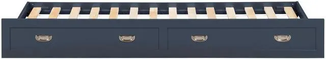 Alt view image 5 of 7 - Navy Blue Finish Trundle With Casters Movement Bedroom Furniture 1Pc