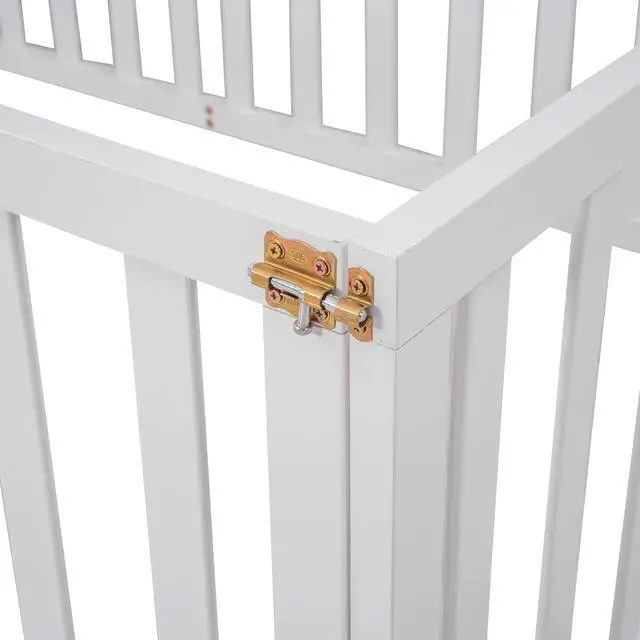 Alt view image 6 of 7 - Twin Size Wood Floor Bed Frame With Fence And Door, White(Old Sku :Wf289661Aak)