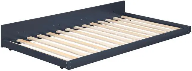 Alt view image 6 of 7 - Navy Blue Finish Trundle With Casters Movement Bedroom Furniture 1Pc