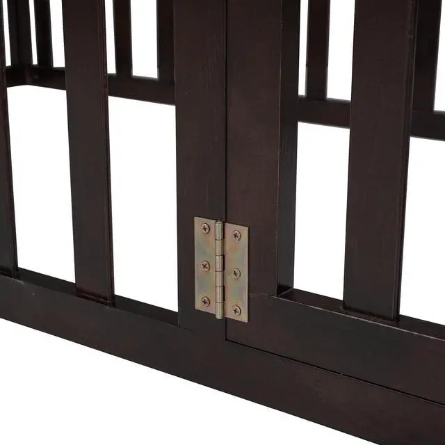 Alt view image 6 of 7 - Twin Size Wood Floor Bed Frame With Fence And Door, Walnut(Old Sku :Wf289661Aal)