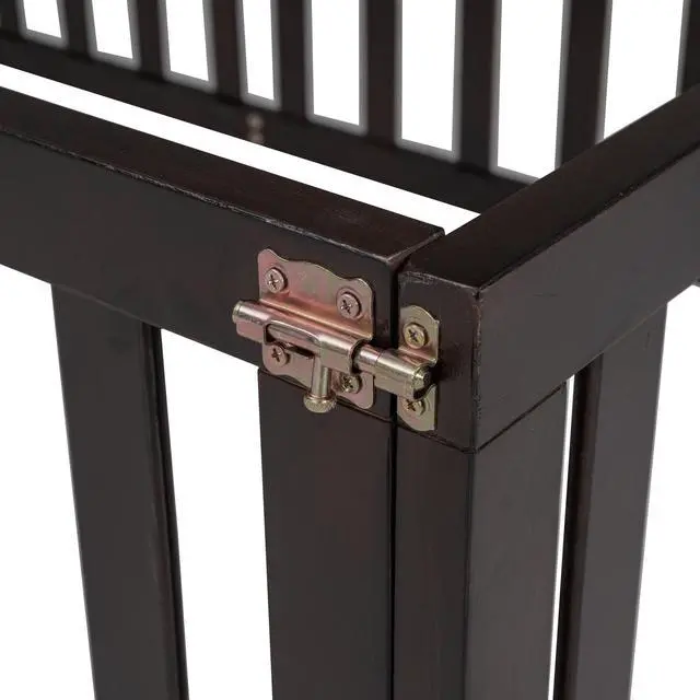 Alt view image 5 of 7 - Twin Size Wood Floor Bed Frame With Fence And Door, Walnut(Old Sku :Wf289661Aal)
