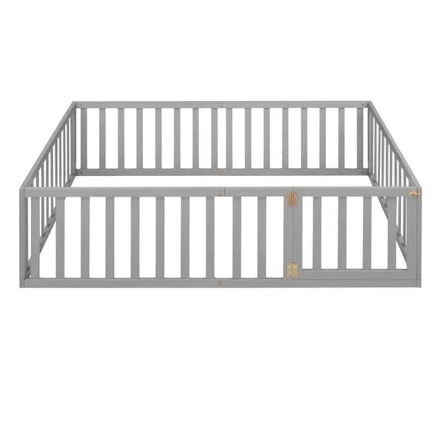 Alt view image 5 of 7 - Full Size Wood Daybed Frame With Fence, Gray(Old Sku:Wf289662Aae)