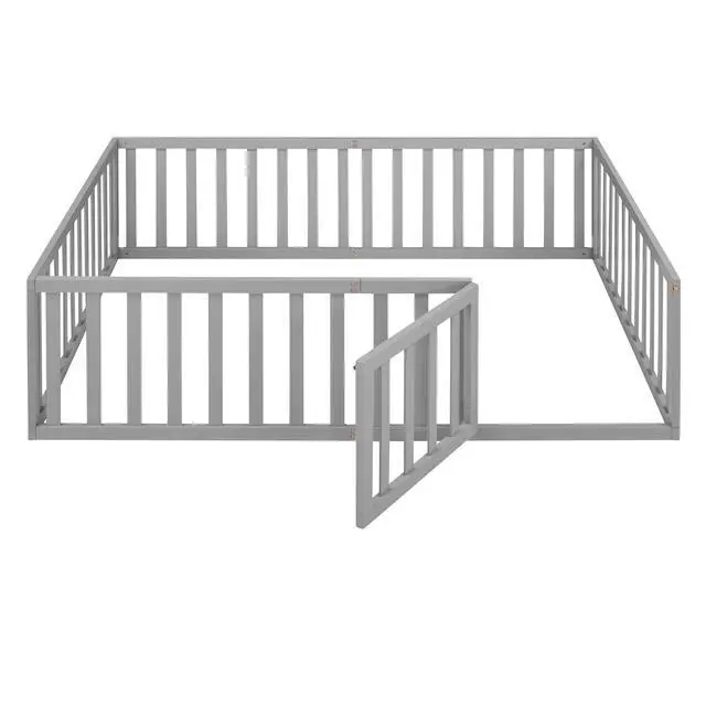 Alt view image 6 of 7 - Full Size Wood Daybed Frame With Fence, Gray(Old Sku:Wf289662Aae)