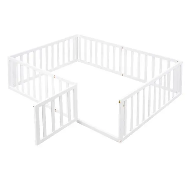 Alt view image 6 of 7 - Full Size Wood Daybed Frame With Fence, White(Old Sku:Wf289662Aak)