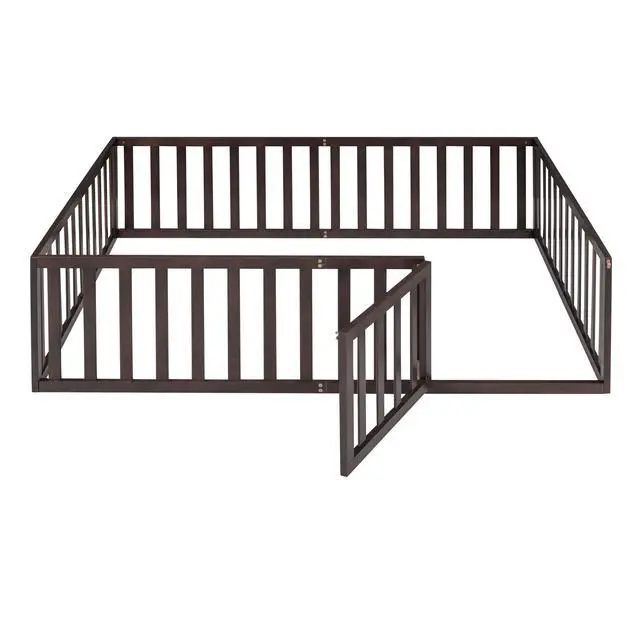 Alt view image 5 of 7 - Full Size Wood Daybed Frame With Fence, Walnut(Old Sku:Wf289662Aal)