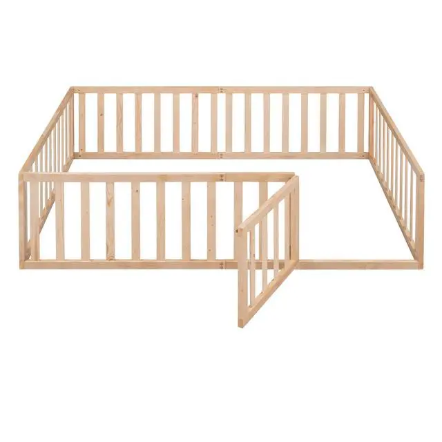 Alt view image 7 of 7 - Full Size Wood Daybed Frame With Fence, Natural(Old Sku:Wf289662Aam)