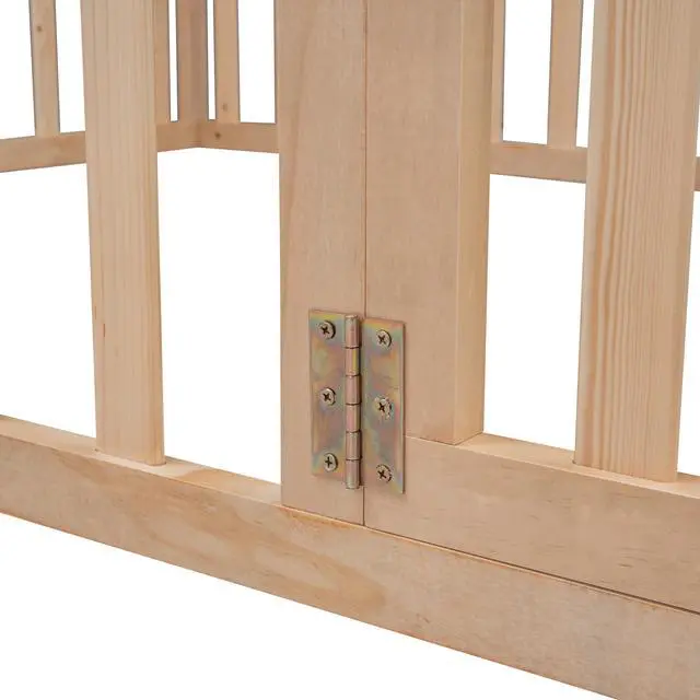 Alt view image 5 of 7 - Full Size Wood Daybed Frame With Fence, Natural(Old Sku:Wf289662Aam)