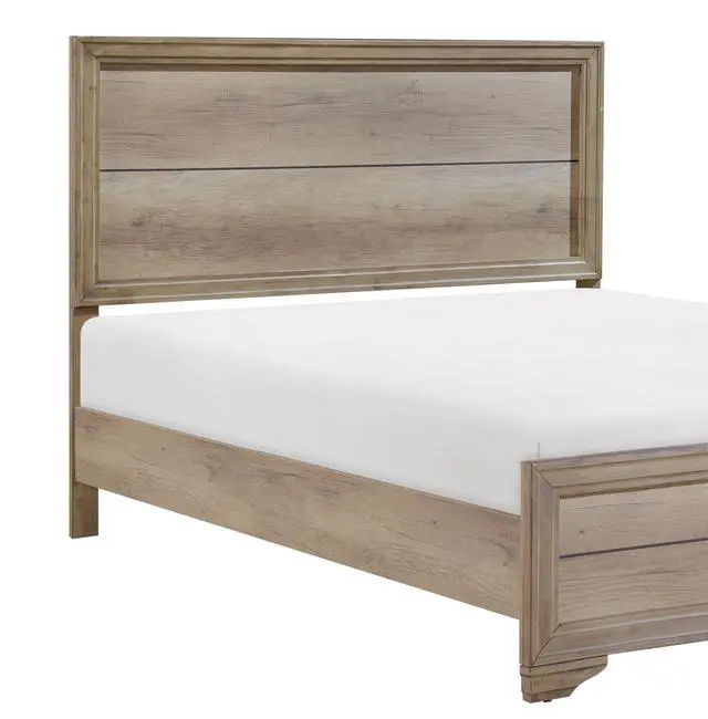 Alt view image 2 of 6 - Contemporary Natural Finish 1pc Twin Size Bed Premium Melamine Board Wooden Bedroom Furniture
