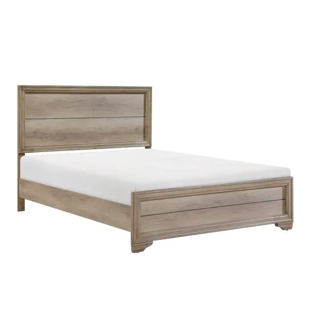 Alt view image 4 of 6 - Contemporary Natural Finish 1pc Twin Size Bed Premium Melamine Board Wooden Bedroom Furniture