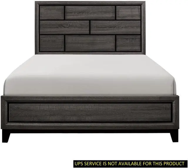 Main image of Modern Style Clean Line Design Gray Finish 1Pc Queen Size Bed Contemporary Bedroom Furniture