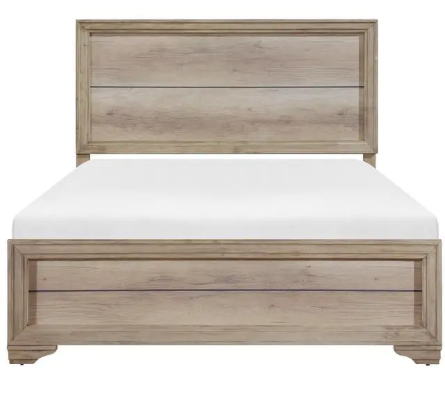 Alt view image 3 of 6 - Contemporary Natural Finish 1pc Twin Size Bed Premium Melamine Board Wooden Bedroom Furniture