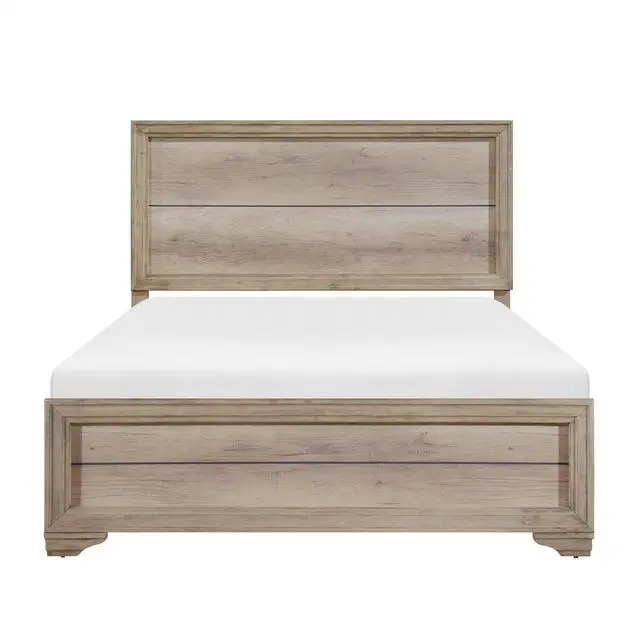 Alt view image 5 of 6 - Contemporary Natural Finish 1pc Twin Size Bed Premium Melamine Board Wooden Bedroom Furniture