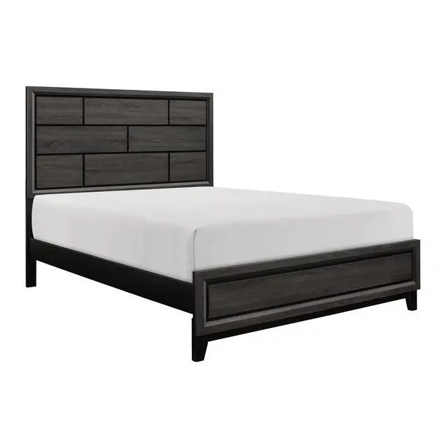 Alt view image 3 of 6 - Modern Style Clean Line Design Gray Finish 1Pc Queen Size Bed Contemporary Bedroom Furniture