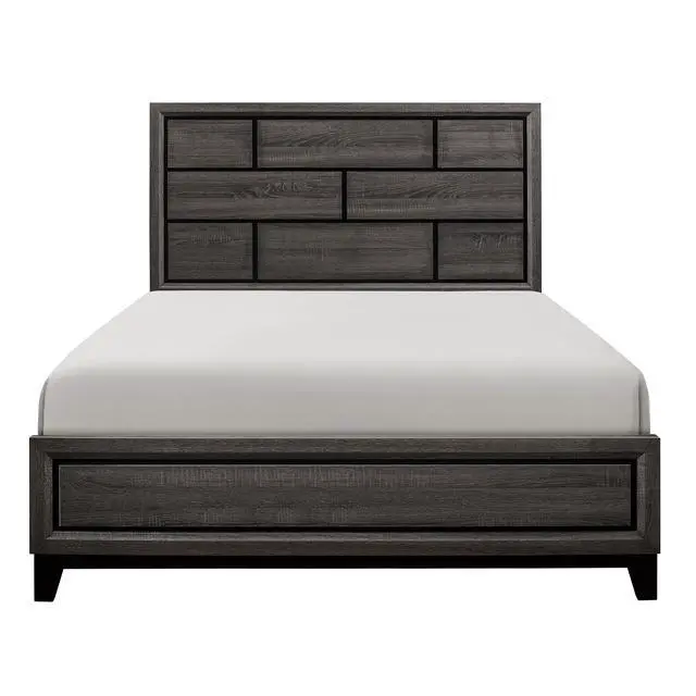 Alt view image 5 of 6 - Modern Style Clean Line Design Gray Finish 1Pc Queen Size Bed Contemporary Bedroom Furniture