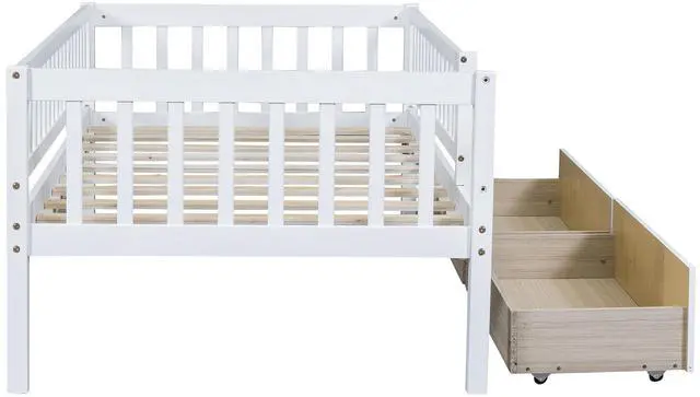 Alt view image 7 of 7 - Twin Size Daybed Wood Bed With Two Drawers , White
