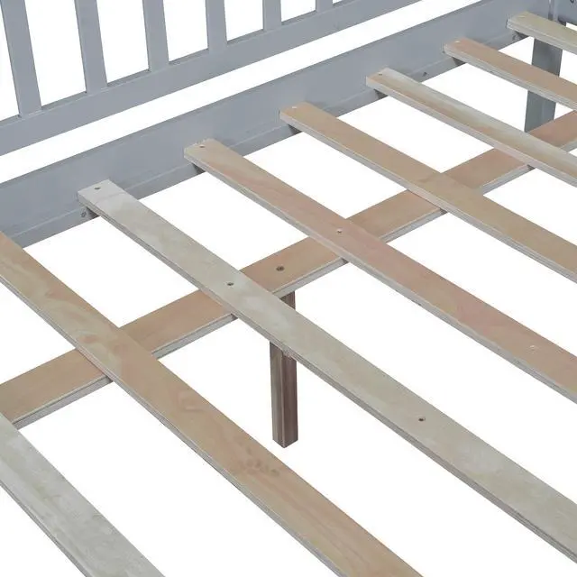 Alt view image 7 of 7 - Full Size Daybed Wood Bed With Two Drawers, Gray