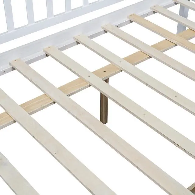 Alt view image 7 of 7 - Full Size Daybed Wood Bed With Two Drawers , White