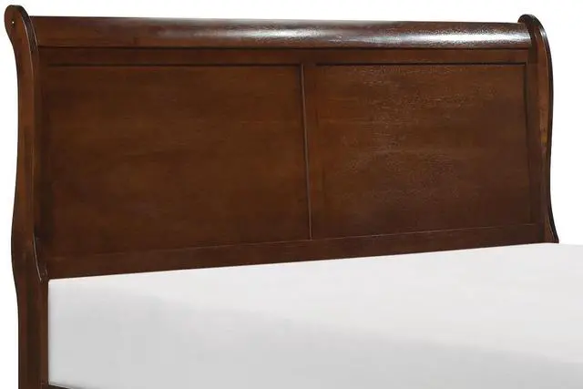 Alt view image 3 of 6 - Classic Louis Philipe Style Full Bed Brown Cherry Finish 1Pc Traditional Design Bedroom Furniture Sleigh Bed