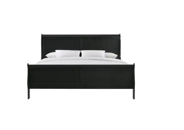 Alt view image 4 of 7 - Louis Phillipe Brown Cherry Finish Twin Size Youth Panel Sleigh Bed Solid Wood Wooden Bedroom Furniture