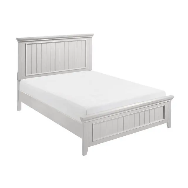 Alt view image 4 of 7 - Farmhouse Style Queen Size Panel Bed 1Pc Classic White Finish Modern Bedroom Wooden Furniture