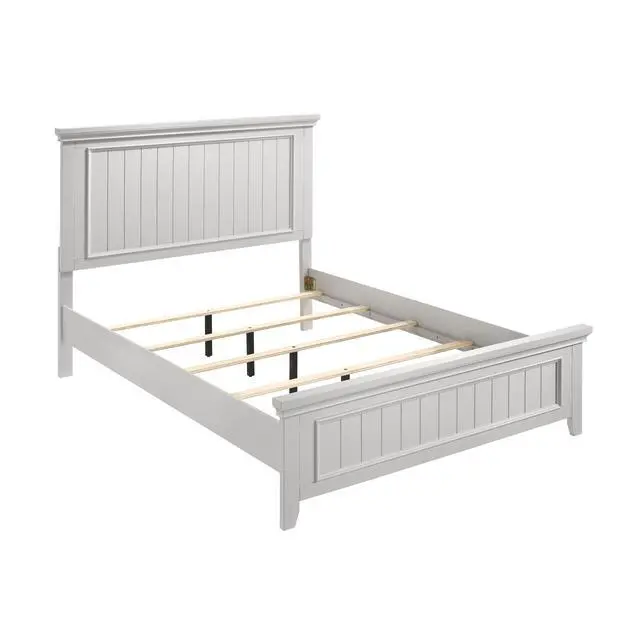 Alt view image 5 of 7 - Farmhouse Style Queen Size Panel Bed 1Pc Classic White Finish Modern Bedroom Wooden Furniture