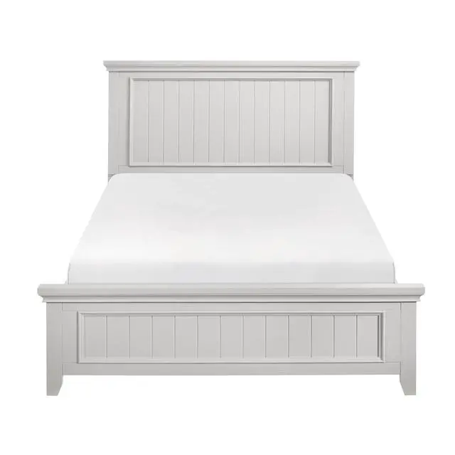 Alt view image 2 of 7 - Farmhouse Style Queen Size Panel Bed 1Pc Classic White Finish Modern Bedroom Wooden Furniture
