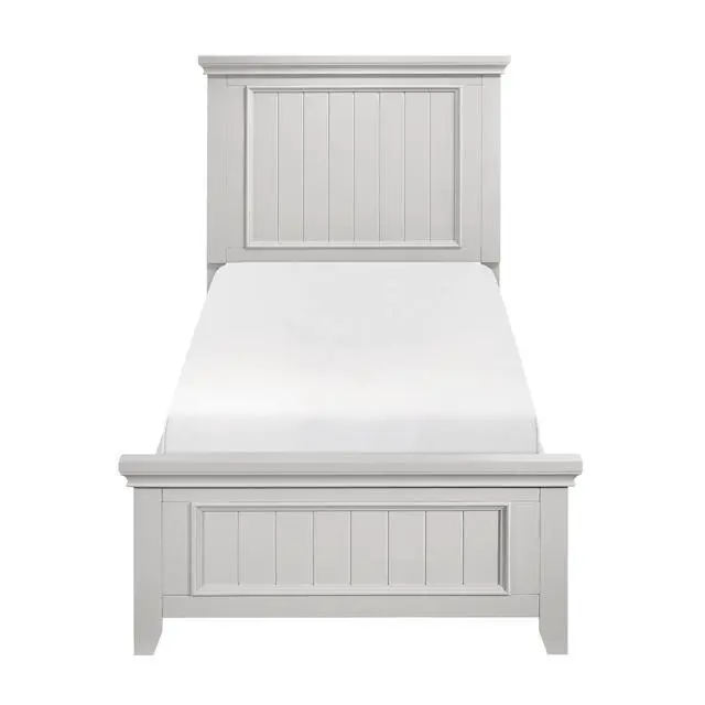 Alt view image 2 of 7 - Farmhouse Style Twin Size Panel Bed 1Pc Classic White Finish Modern Bedroom Wooden Furniture
